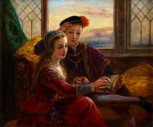 Edward VI ja Lady Jane Gray (öljy aluksella) tekijältä Joseph Bouvier