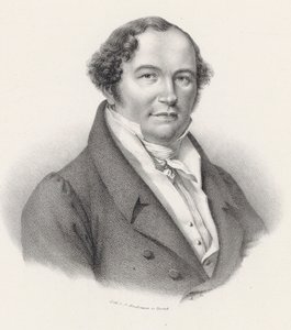 Säveltäjä Conradin Kreutzerin muotokuva 1780-1849. tekijältä Joseph Brodtmann