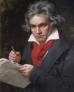 Ludwig van Beethovenin (1770-1827), saksalaisen säveltäjän ja pianistin muotokuva Missa Solemnisin säveltämisestä tekijältä Joseph Carl Stieler