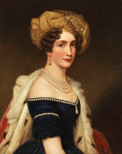 Baijerin prinsessa Augusta (1788-1851), Leuchtenbergin herttuatar, noin 1825 (öljy kankaalle). tekijältä Joseph Carl Stieler