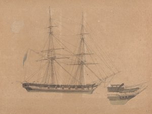 Sivukuva yksittäisestä prikistä ja toisen keulasta tekijältä Joseph Cartwright