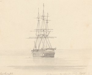 Yksi fregatti, perä eteenpäin; Albion 20. huhtikuuta 1817 tekijältä Joseph Cartwright