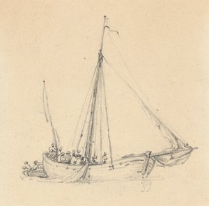 Single Ketch, Bow Forward; Soutuvene takana