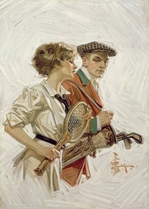 Golf vai tennis?, n. 1915 (öljy kankaalle)