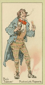 Bob Sawyer, Pickwick Papers (värilitografia) tekijältä Joseph Clayton (1856-1937) (after) Clarke
