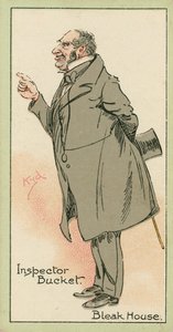 Tarkastaja Bucket, Bleak House (värilitografia) tekijältä Joseph Clayton (1856-1937) (after) Clarke