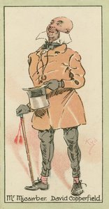 Mr Micawber, David Copperfield (värilitografia) tekijältä Joseph Clayton (1856-1937) (after) Clarke