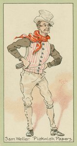 Sam Weller, Pickwick Papers (värilitografia) tekijältä Joseph Clayton (1856-1937) (after) Clarke