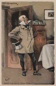 herra Micawber, David Copperfield (väri litho)