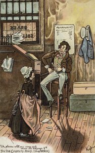 Kohtaus The Old Curiosity Shopista, Charles Dickens (värilitho) tekijältä Joseph Clayton (1856 1937) (after) Clarke