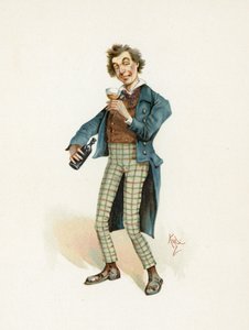 Bob Sawyer, kuvitus artikkelista "Character Sketches from Charles Dickens", n. 1890 tekijältä Joseph Clayton Clarke