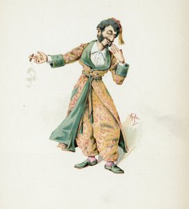 Mr. Mantalini, kuvitus artikkelista "Character Sketches from Charles Dickens", n. 1890 tekijältä Joseph Clayton Clarke