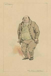 Mr Tetterby - Kummitusmies ja kummituksen kauppa, noin 1920-luku (kynä ja muste wc:llä paperilla) tekijältä Joseph Clayton Clarke