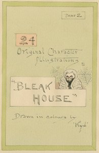 Otsikkosivu, kuvituksia teokseen "Bleak House", osa 2, noin 1920-luku (kynä ja muste wc:llä paperilla) tekijältä Joseph Clayton Clarke