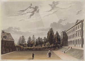 Worcester College, Oxford (akvatinta) tekijältä Joseph Constantine Stadler