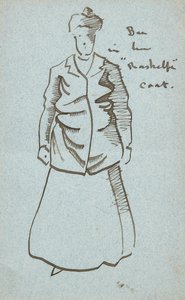 Täti Bee Rashelfe-takissaan (kynä ja muste) tekijältä Joseph Crawhall