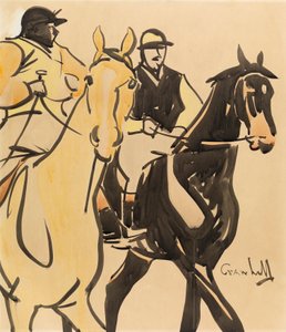 Kaksi herrasmiesratsastajaa (guassi laivalla) tekijältä Joseph Crawhall