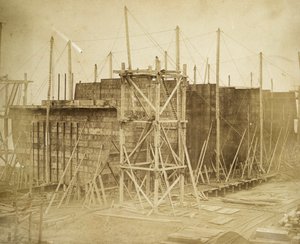 Rakenteilla oleva "Great Eastern", Millwall, Lontoo, 1855