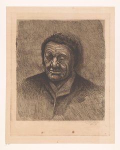 Tuntemattoman vanhan naisen muotokuva tekijältä Joseph Dujardin (signed by artist)