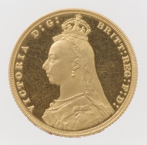 Kuningatar Victoria Jubilee Pään kestävä suvereeni, 1887.
