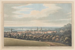 Näkymä Greenwichiin ja alas joelle, 1795 (akvatinta) tekijältä Joseph Farington
