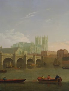 Westminster Abbey ja Bridge tekijältä Joseph Farington