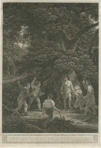 Boscobel - Kuninkaallinen tammi: kaiverrus, huhtikuu 1800 tekijältä Joseph Farrington