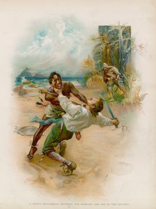 Kuvitus Robinson Crusoelle tekijältä Joseph Finnemore