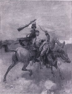 Pudottaa yhden hevosen selästä (litho) tekijältä Joseph Finnemore