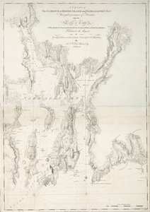 Rhode Islandin sataman ja Narraganset Bayn kartta.