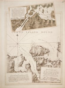 Oyster Bayn ja Huntington Bayn, Long Island Soundin kartta tekijältä Joseph Frederick Wallet DesBarres