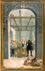 Wetter Brothers Indian Fabric Factory: Työntekijät kulkevat painettujen kankaiden säleikön läpi Joseph Gabriel Rossettin maalaus (1700-luku). 1764 Orange, Musee Municipal