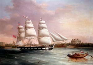 John Wood lähestyy Bombayta, c1850.