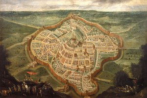 Udinen kaupungin kartta, 1600-luvun puoliväli, 1600-luvun puoliväli.