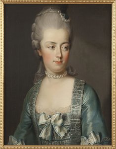 Muotokuva Itävallan arkkiherttuatar Marie Antoinettesta (1755-1793), Ranskan kuningatar, Hickel, Josef (1736-1807). Öljy kankaalle. Mitat: 65x50 cm. Tukholman kansallismuseo