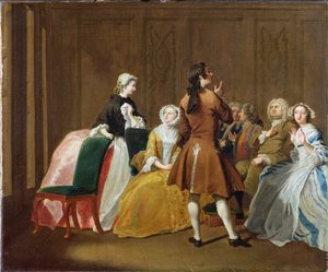 Harlowen perhe Samuel Richardsonin Clarissasta, n. 1745-47