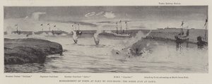 Gun-Boats pommittaa linnoituksia Takussa, kohtaus juuri aamunkoitteessa tekijältä Joseph Holland Tringham