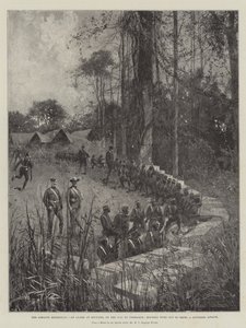 Ashanti Expedition, hälytys Ejuvassissa, matkalla Coomassieen, Houssat osoittautuvat torjuvaksi oletetun hyökkäyksen tekijältä Joseph Holland Tringham