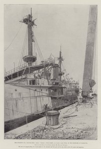 Taistelulaivan rakentaminen, HMS Ocean, kaksoisruuvi, 1. luokka, 12 950 tonnia, Plymouthin telakalla