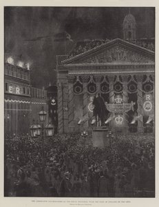 Coronation Illuminations kuninkaallisessa pörssissä, Englannin keskuspankki vasemmalla tekijältä Joseph Holland Tringham