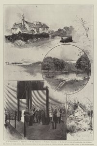 Walesin prinssi laskemassa peruskiven Kristuksen sairaalan uusille kouluille, Horsham, Sussex, Näkymät naapurustossa tekijältä Joseph Holland Tringham
