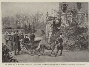 Kuningattaren vierailu keisarinna Frederickin luo Friedrichshofissa, keisarinna Frederick esittelee majesteettiaan linnan läpi tekijältä Joseph Holland Tringham