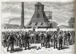 Lakko Anzinin kaivoksille (Pas-de-Calais) vuonna 1884 - Greves aux mines d