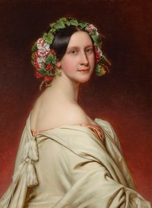 Näyttelijä Charlotte von Hagnin muotokuva 1809-1891, 1850. tekijältä Joseph Carl Stieler
