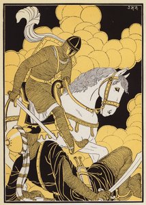 Le Combat de Guillaume Contre le Geant Corsolt (värilitografia) tekijältä Joseph Kuhn Regnier
