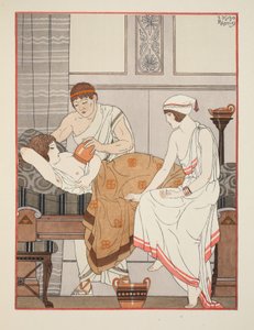 Imu rintaan, kuvitus teoksesta "Hippokrateen teokset", 1934 tekijältä Joseph Kuhn Regnier