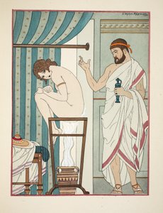Fumigaatioterapia, kuvitus teoksesta "The Works of Hippokrates", 1934