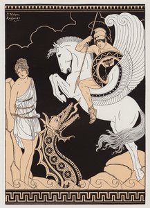 Perseus ja Andromeda (värilitografia) tekijältä Joseph Kuhn Regnier