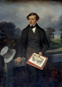 Kirjailijan isän Gustave de Maupassantin muotokuva. Joseph Louis Hippolyte Bellangen (1800-1866) maalaus