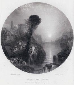 Bacchus ja Ariadne (kaiverrus) tekijältä Joseph Mallord William (after) Turner